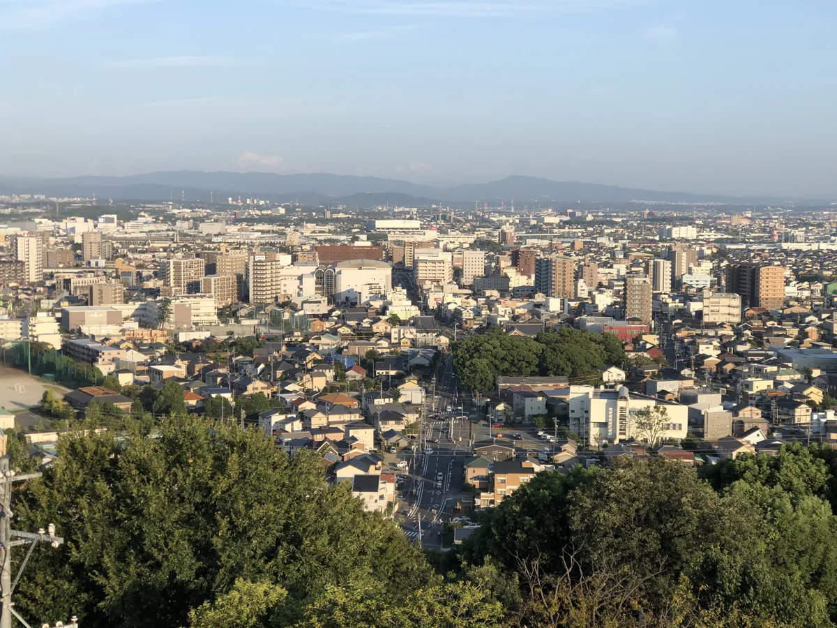 2019年に小牧山の歴史館から見た街