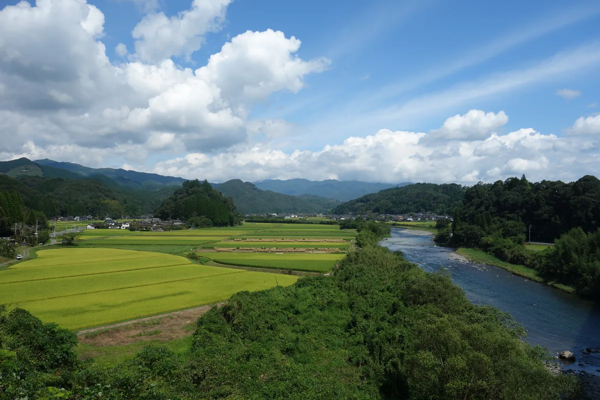 Rural and river scenery in Fukami, Sagara in September 2015