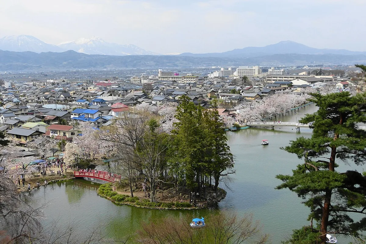 2013年4月の臥竜公園の池と桜