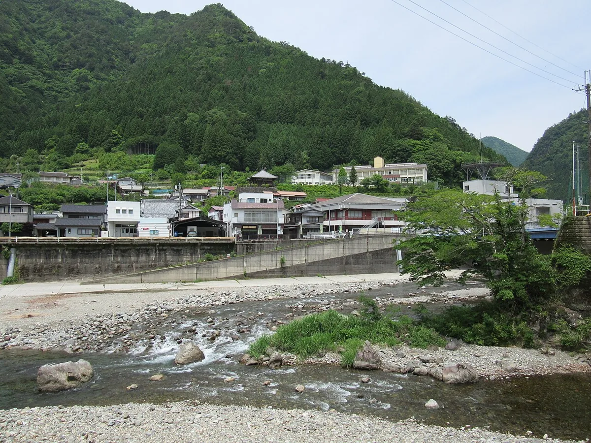 Kawai settlement and river in Kamikitayama in 2016