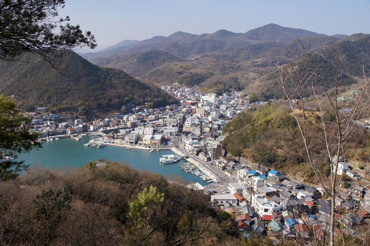 2013年1月に丘から見下ろした日生港
