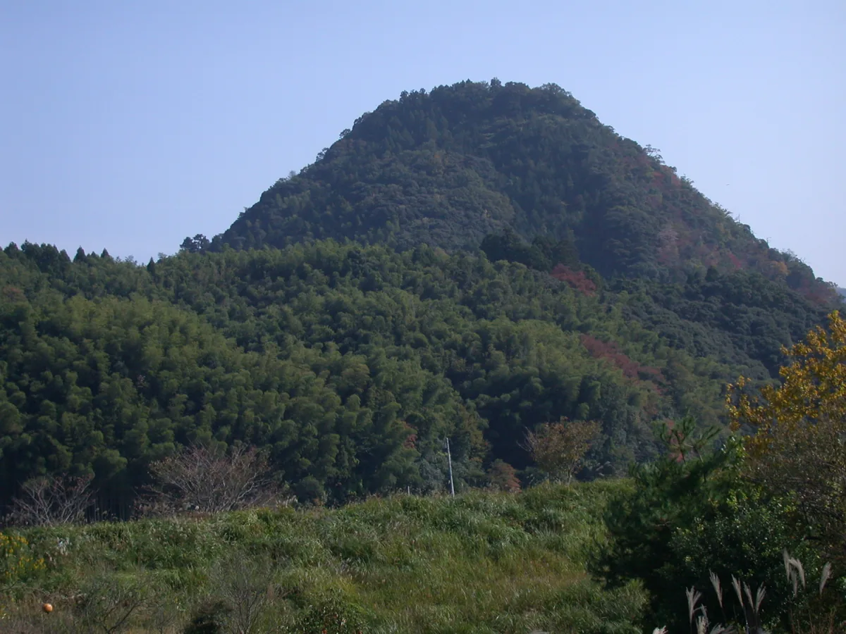 Distant view of the mountain containing Gassan Toda Castle Site