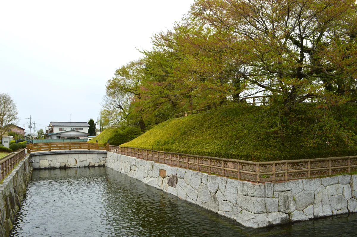 Moat and entrance area at Mibu Castle ruins