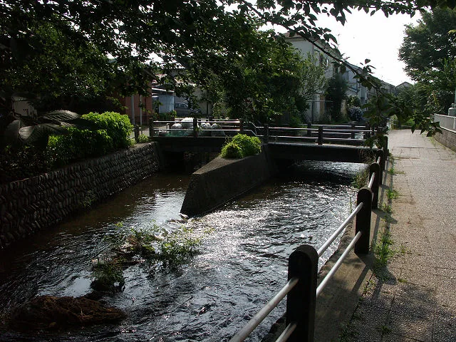 2005年の大丸用水の分岐と親水公園