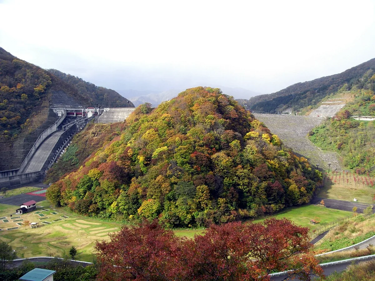 사가에댐과 가을 산비탈, 2008년