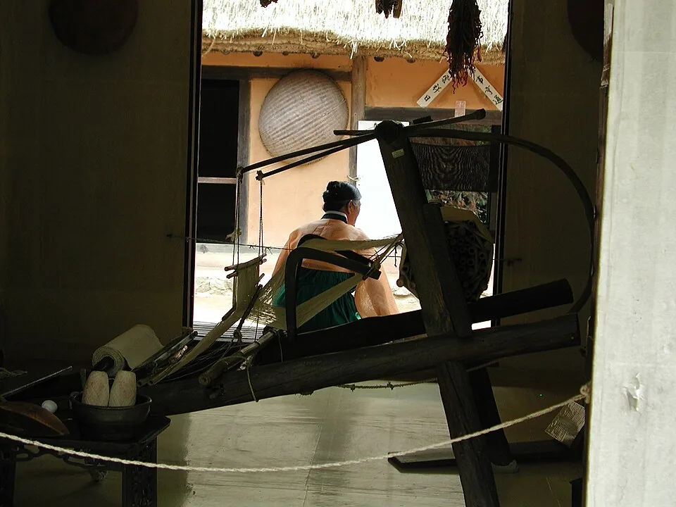 Weaving at the Korean Folk Village
